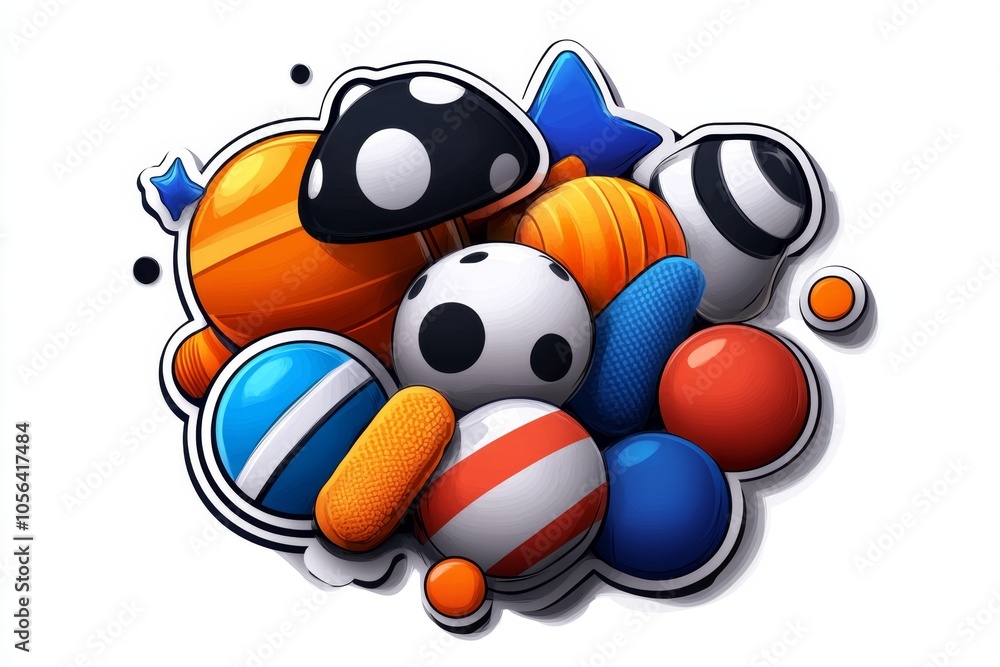 a 2D cartoon illustration of a fun DIY fabric brooch with colorful beads unique and creative white background a 2D cartoon illustration of a fun DIY fabric brooch with colorful beads unique and creative white background
