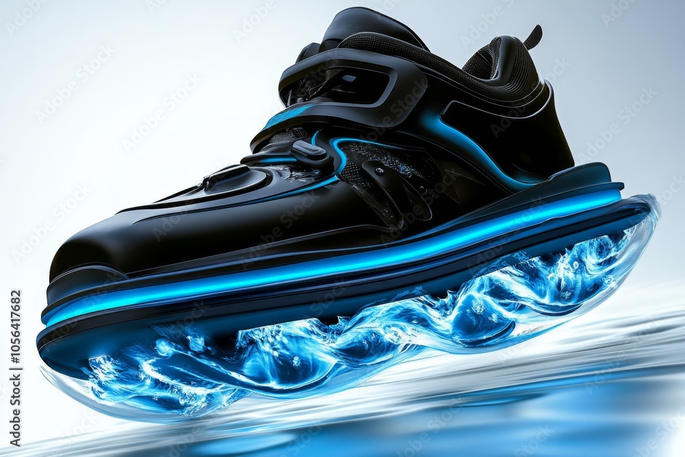 a 2D cartoon illustration of a hoverboard gliding through the air futuristic and cool white background a 2D cartoon illustration of a hoverboard gliding through the air futuristic and cool white background