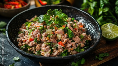 Minced Pork Salad with Herbs and Lime