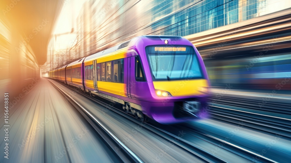 Naklejka premium High-Speed Train Blurred Motion
