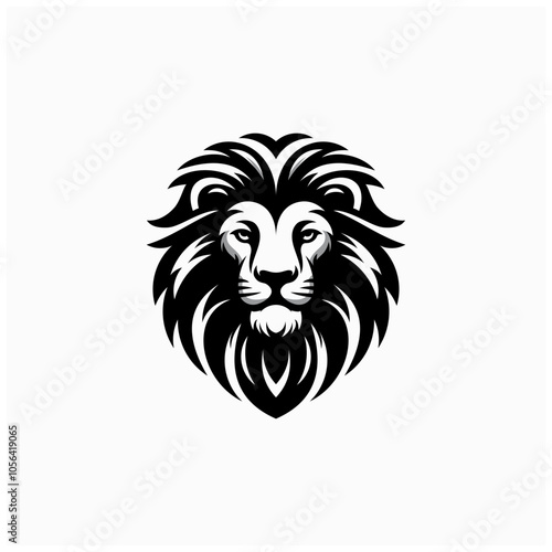 LION HEAD FRONT FACE ICON LOGO STRONG