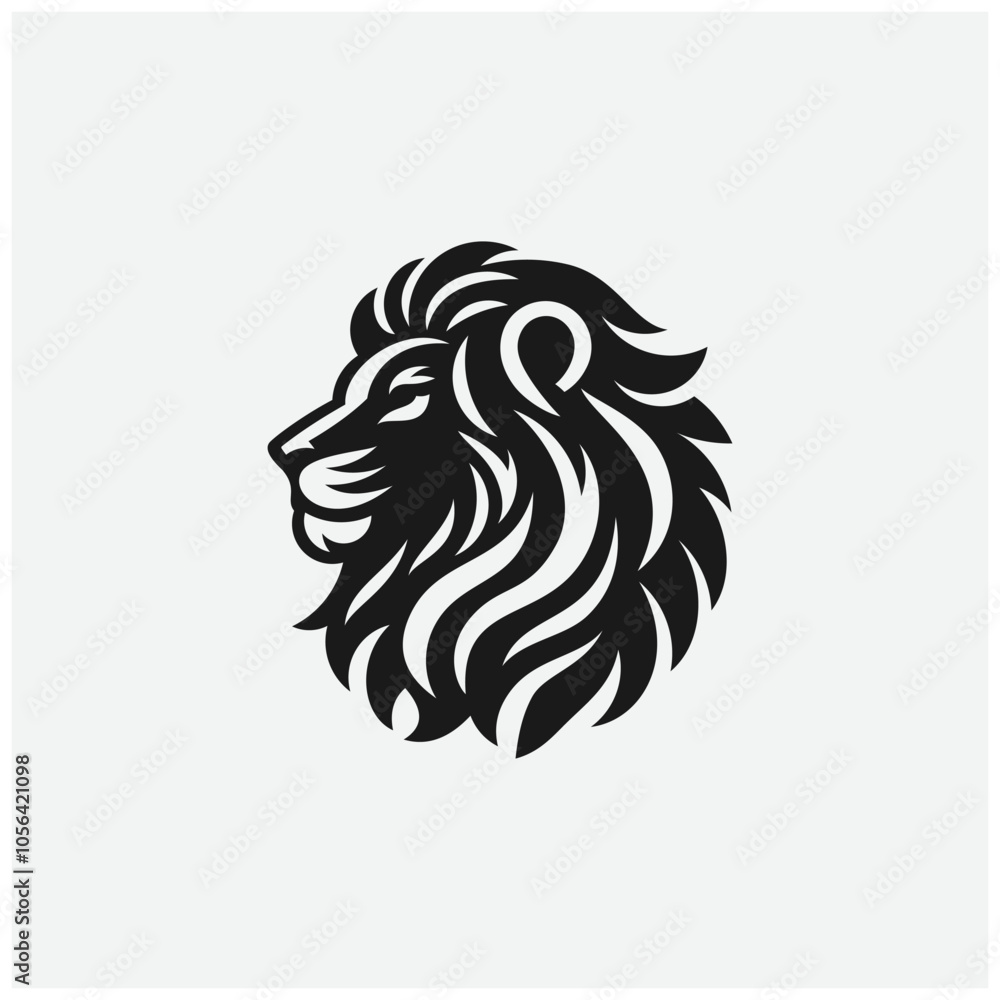LION HEAD SILHOUETTE ICON LOGO TRIBAL LION HEAD SILHOUETTE ICON LOGO TRIBAL