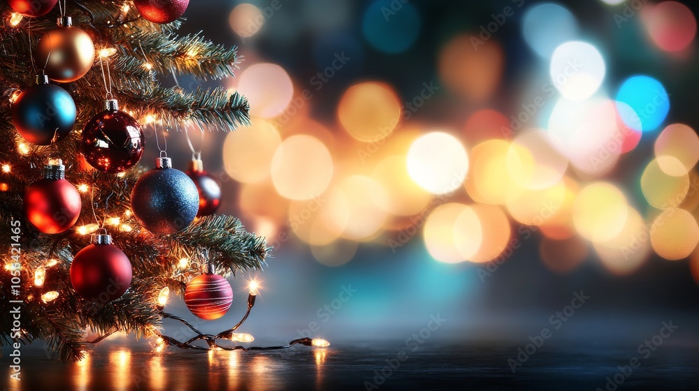 Christmas Tree Magic: Festive Christmas tree adorned with colorful ornaments and warm lights, creating a magical holiday atmosphere. Christmas Tree Magic: Festive Christmas tree adorned with colorful ornaments and warm lights, creating a magical holiday atmosphere.