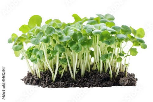 Green sprouts growing from the soil