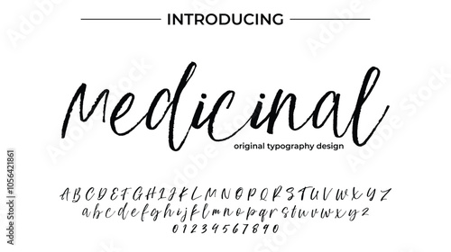 Medicinal Font Stylish brush painted an uppercase vector letters, alphabet, typeface