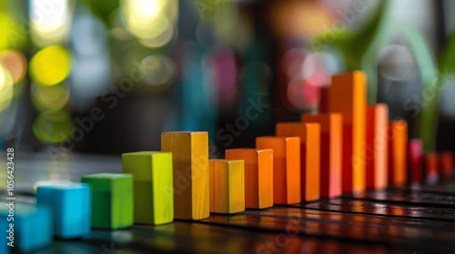 Colorful Bar Graphs Showing Business Growth and Financial Data in the Stock Market