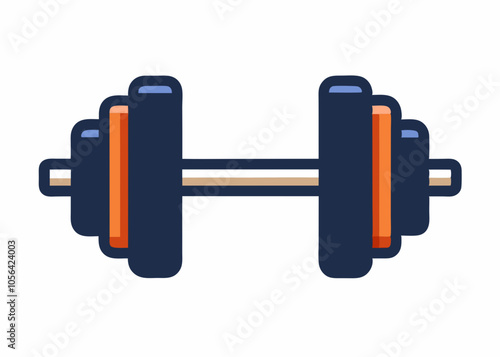Dumbbell on a white background vector art illustration 