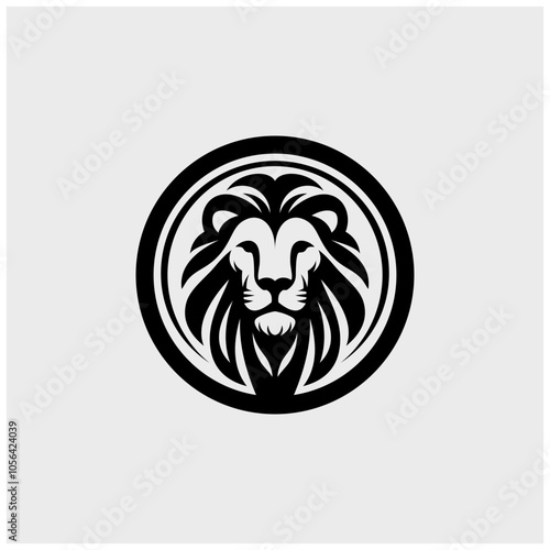 LION HEAD FRONT FACE ICON LOGO CLEAN ELEGANT