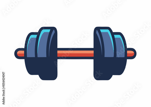 Dumbbell on a white background vector art illustration 