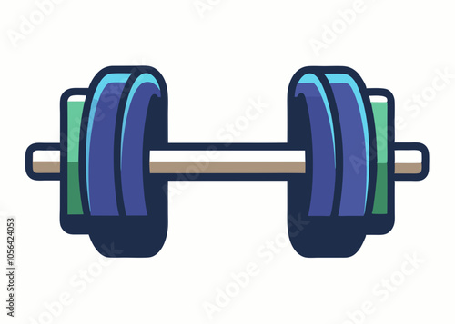 Dumbbell on a white background vector art illustration 