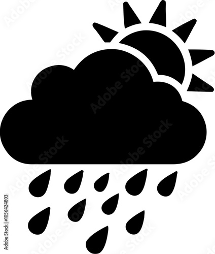 Cloud with sun and rain