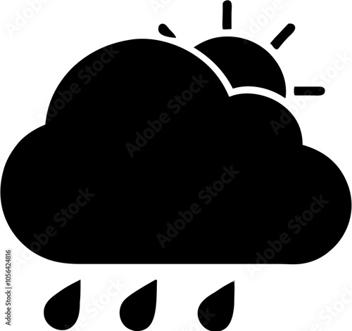 Cloud with sun and rain