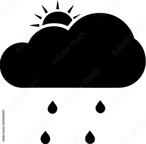 Cloud with sun and rain