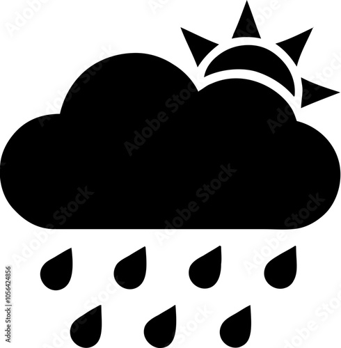 Cloud with sun and rain