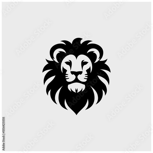 LION HEAD FRONT FACE ICON LOGO MINIMAL SILHOUETTE