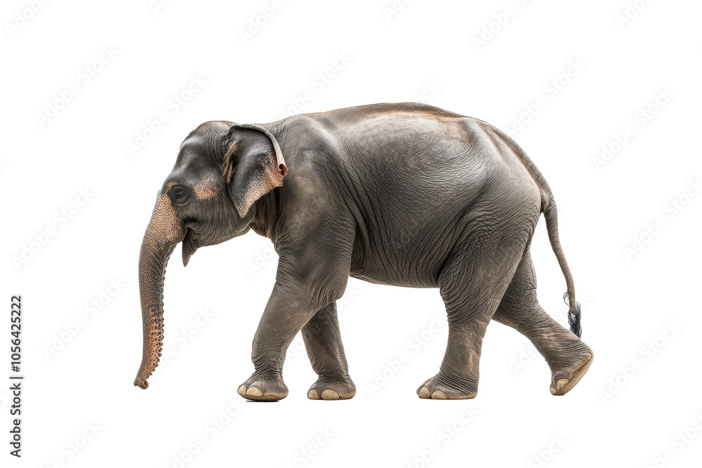 Obraz premium Side view of walking Asian Elephant