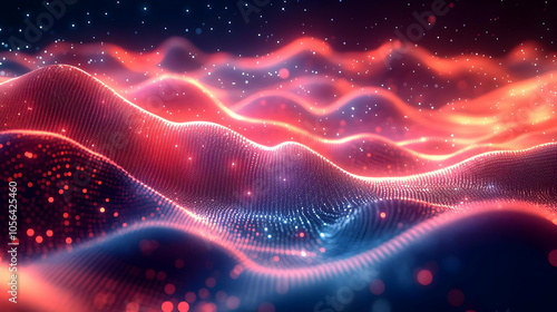 Abstract 3D Background with Red and Blue Lights