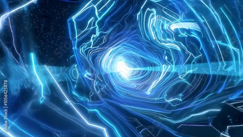 Wallpaper Mural 未来的でエネルギッシュな青いトンネル Torontodigital.ca