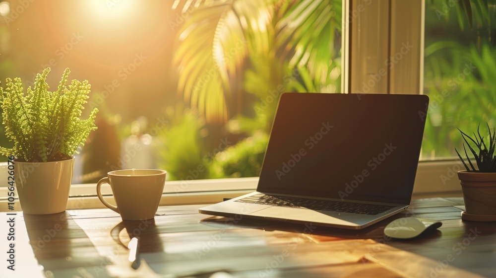 Digital devices on a morning desk with copy space. Digital devices on a morning desk with copy space.