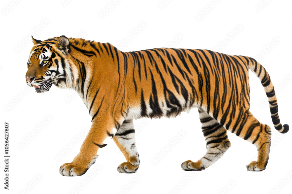 Fototapeta premium Side view of walking Tiger