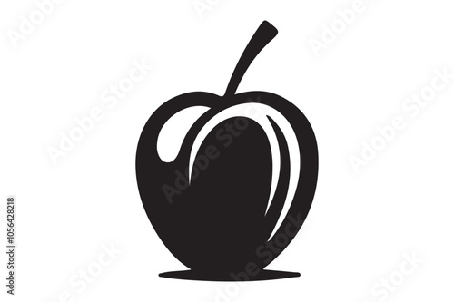 Apple icon. Silhouette vector illustration. The fruit is a symbol of nature and health. photo