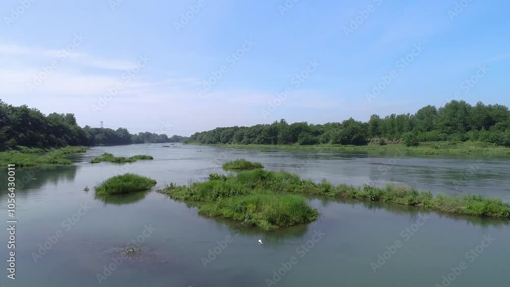 Big river on the prairie Spring green Big river on the prairie Spring green