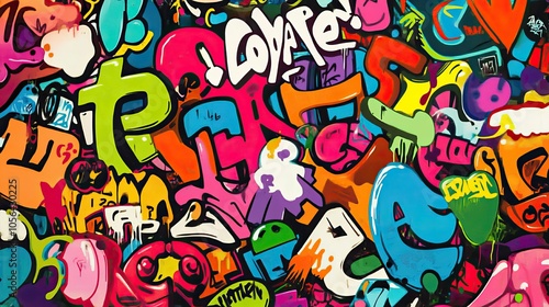 Colorful Graffiti Wall Art