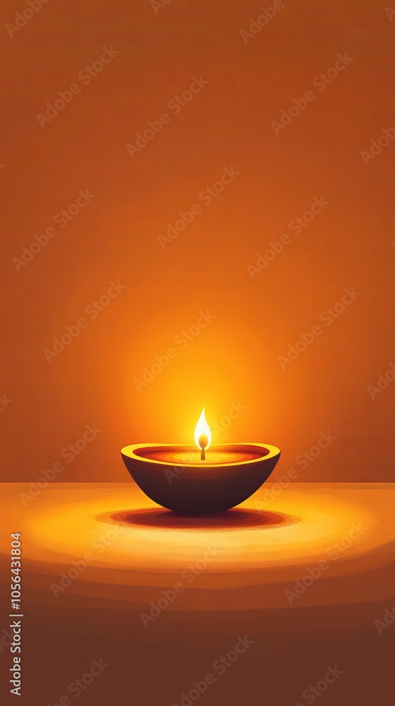 Minimalist Diwali theme with a single diya and a soft, warm glow. Minimalist Diwali theme with a single diya and a soft, warm glow.