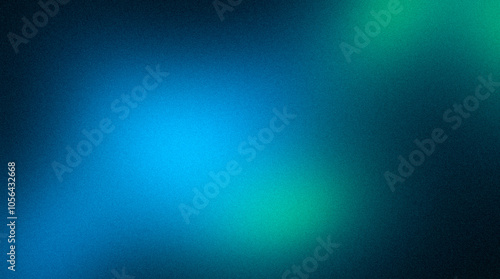 Fototapeta Naklejka Na Ścianę i Meble -  Grainy gradient background blue green abstract glowing color wave black dark backdrop, noise texture banner poster header design, copy space