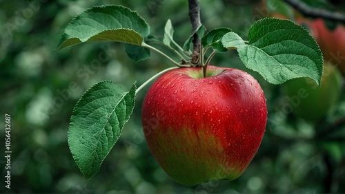 red apple on a tree Apple green and red apple High quality HD 4K