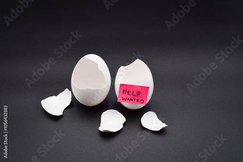 Empty eggs help wanted. Low paying jobs in America.