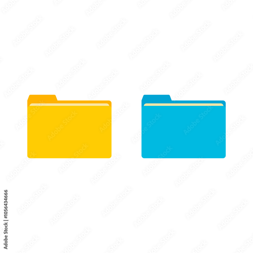 Folder icon flat design vector illustration isolated on white background. Documents archive. Binder signs in flat style. Open and close paper Folder icon flat design vector illustration isolated on white background. Documents archive. Binder signs in flat style. Open and close paper