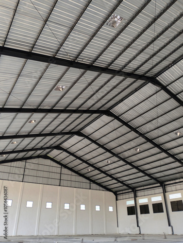 interior of a building with light steel and galvalum roof photo