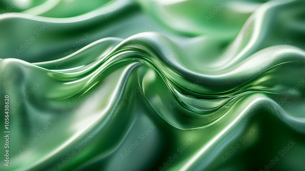 Abstract 3D Green Wavy Texture Background Abstract 3D Green Wavy Texture Background