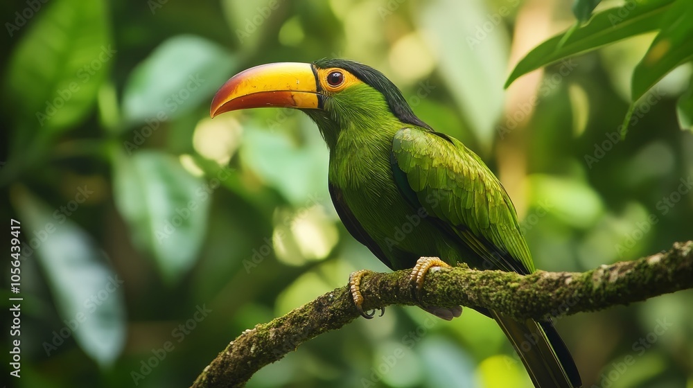 Obraz premium Yellow-eared toucanet is a very beautiful bird