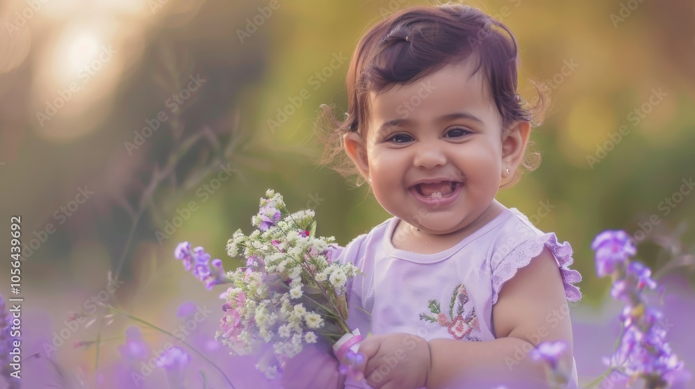 portrait of a little girl with flowers portrait of a little girl with flowers