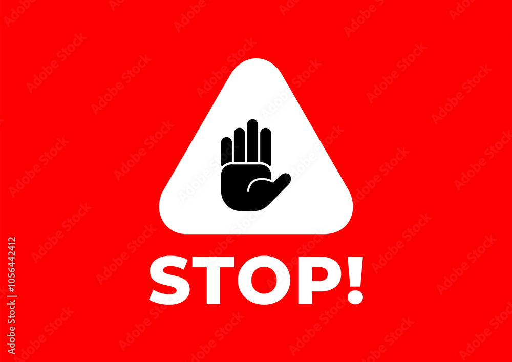 Obraz premium Stop sign set icon flat design