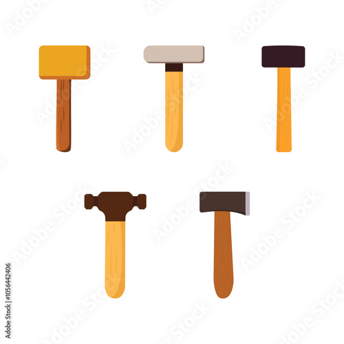 Collection of Hammer Axe Carpenter Equipment Construction Repair Tools