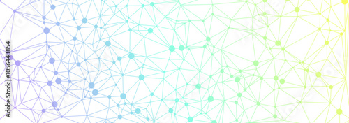 Abstract geometric pattern with connected dots and lines in a gradient color scheme.