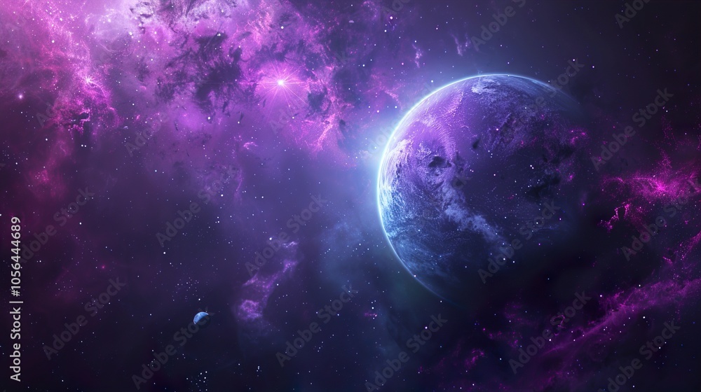 Cosmic Landscape: A Planet in a Starry Nebula Cosmic Landscape: A Planet in a Starry Nebula