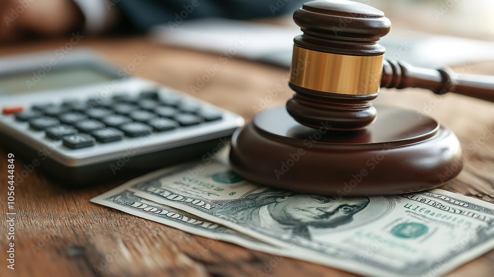 Understanding the role of justice in financial matters illustrated by a gavel and American banknotes Understanding the role of justice in financial matters illustrated by a gavel and American banknotes