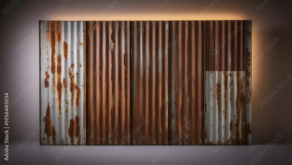 Old rusty zinc wall panels with rusty texture as a background. Vintage retro interior design concept. Rusty zinc sheets. Place to add text and design. Photo of rotten zinc surface. Iron sheets. Old rusty zinc wall panels with rusty texture as a background. Vintage retro interior design concept. Rusty zinc sheets. Place to add text and design. Photo of rotten zinc surface. Iron sheets.