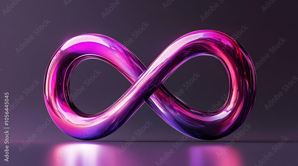Purple Infinity Symbol 3D Render Illustration Purple Infinity Symbol 3D Render Illustration