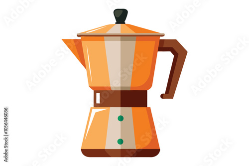 coffee maker vector illustration. Stove-top coffee maker. Hot drink. Composition for coffee shops, cafes, and restaurants.Flat vector illustrations.