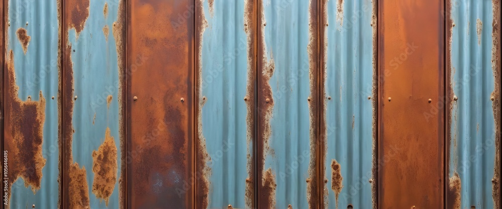 Old rusty zinc wall panels with rusty texture as a background. Vintage retro interior design concept. Rusty zinc sheets. Place to add text and design. Photo of rotten zinc surface. Iron sheets. Old rusty zinc wall panels with rusty texture as a background. Vintage retro interior design concept. Rusty zinc sheets. Place to add text and design. Photo of rotten zinc surface. Iron sheets.