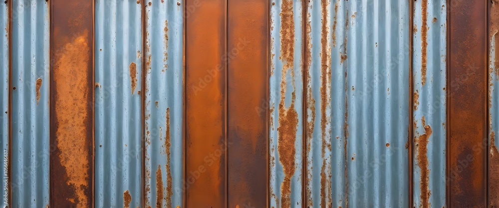Old rusty zinc wall panels with rusty texture as a background. Vintage retro interior design concept. Rusty zinc sheets. Place to add text and design. Photo of rotten zinc surface. Iron sheets. Old rusty zinc wall panels with rusty texture as a background. Vintage retro interior design concept. Rusty zinc sheets. Place to add text and design. Photo of rotten zinc surface. Iron sheets.