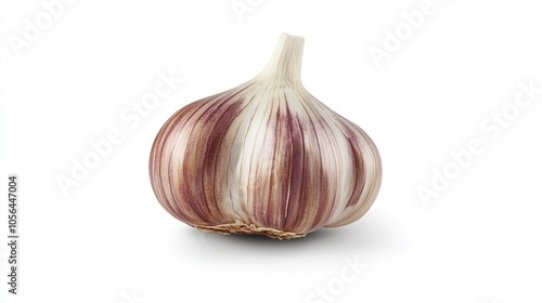 Single Garlic Clove Isolated on White Background.