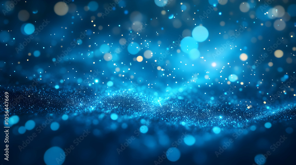 Abstract Blue Glitter Background with Bokeh Lights Abstract Blue Glitter Background with Bokeh Lights