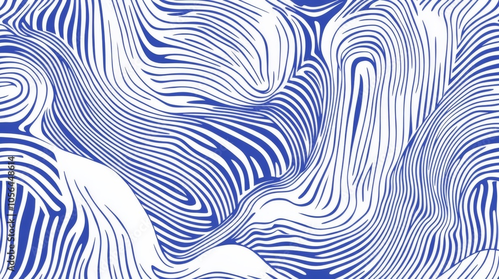 A blue and white striped pattern with a blue wave A blue and white striped pattern with a blue wave