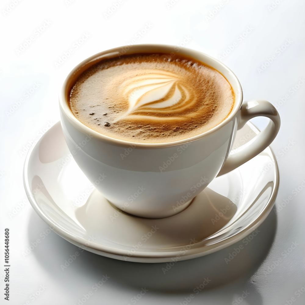 Obraz premium close up of coffee served on table on white background